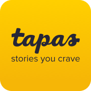 It says "tapas" in cursive and "stories you crave" below it. All in black text with a yellow background