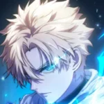 Cover art of a manhwa with no reincarnation and no regression. It depicts a blonde man with a glowing blue eye and glowing blue sword